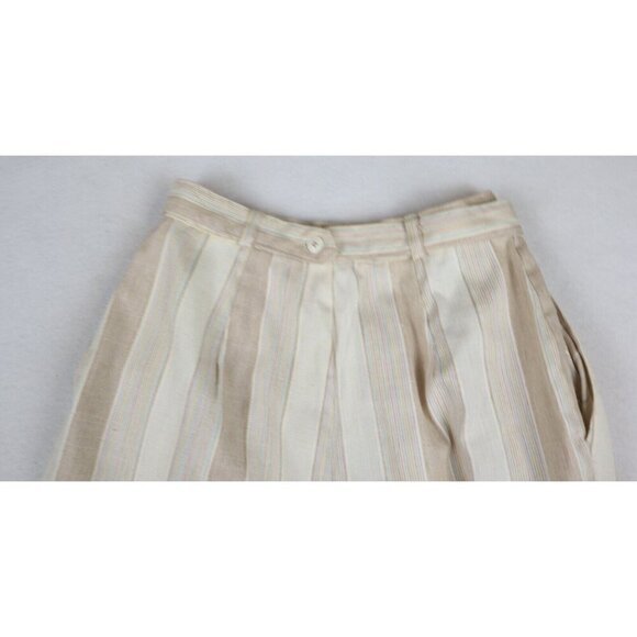 VINTAGE WOMEN'S BEIGE RAINBOW STRIPED PANT SUIT - HEATHER LANE SYNARI - SIZE 11 - Picture 12 of 12